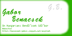 gabor benacsek business card